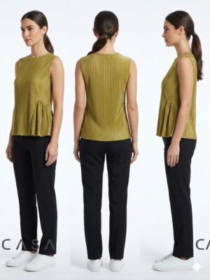 Simple Women Green Casual Blouse